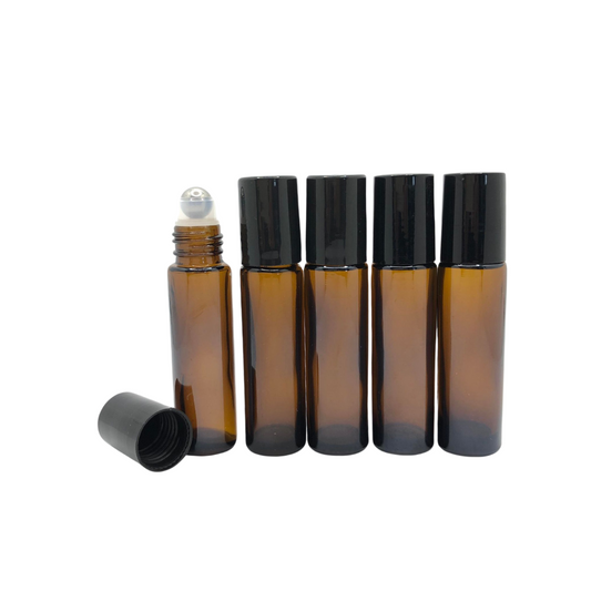 Glass RollerBall Bottles  5 x 10ml Pack