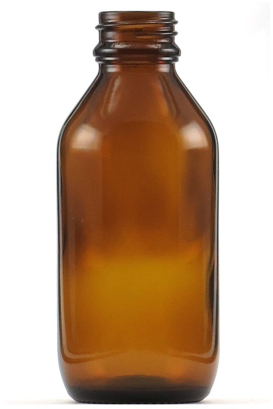Glass Bottle Amber with Black Cap 100ml